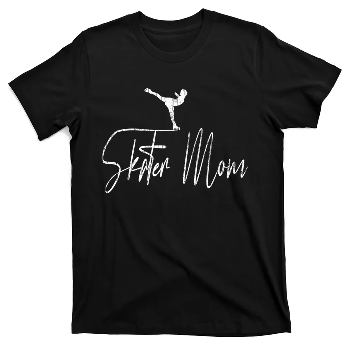 Retro Skater Mom Fun Figure Skate Ice Skating Sports Graphic Gift T-Shirt